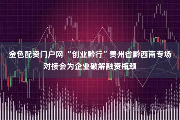 金色配资门户网 “创业黔行”贵州省黔西南专场对接会为企业破解融资瓶颈